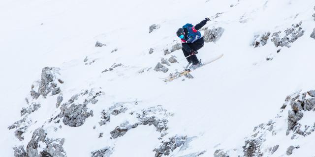 Compétition de freeride dans Le Dévoluy. French Freeride Series.