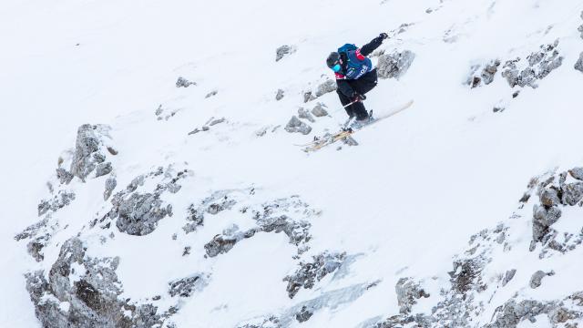 Compétition de freeride dans Le Dévoluy. French Freeride Series.