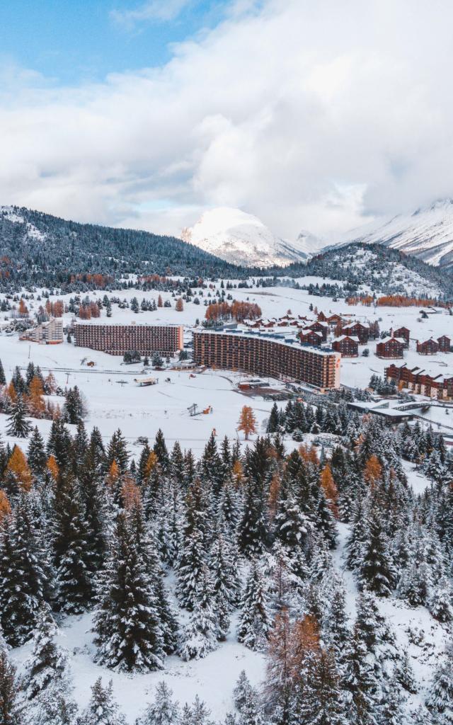 Superdévoluy sous la neige, dans les Hautes Alpes